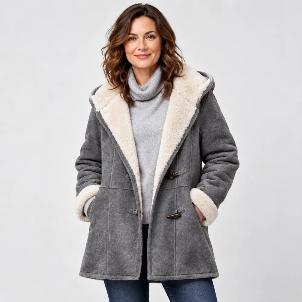 🐏🥼50% OFF💖 Elegante y cálida chaqueta de mujer con forro de gamuza sintética, tallas S-5XL, chaqueta informal de invierno