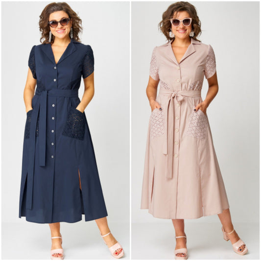 💞【S-5XL】Rochie nouă 2025, respirabilă, în culoarea unuii, cu decolteu în V și nasturi, confecționată din bumbac și in de înaltă calitate. 