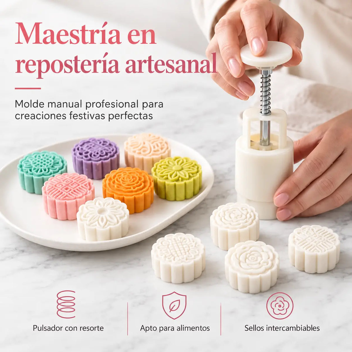 💥¡Compra 2 y llévate 2 gratis, juego de 4 piezas ✨😍Molde de repostería creativo de doble cabezal, desmontable