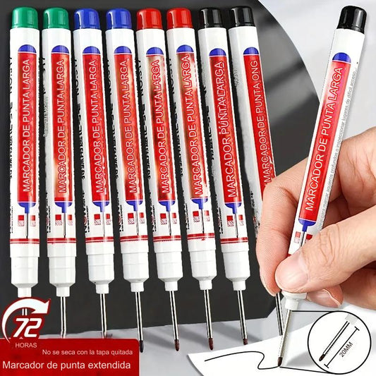 🔥【10 piezas】Bolígrafo de punta larga 20 mm, para carpintería con agujeros profundos, multiusos de cabeza larga aceitosa