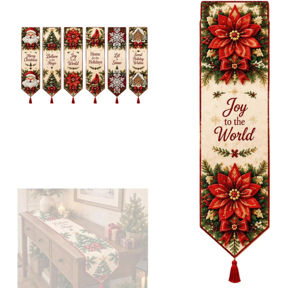 ✨ Kit de camino de mesa navideño con pintura de diamantes para hacer tú mismo