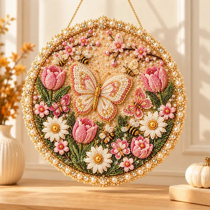 ✨ Kit de corona decorativa para hacer tú mismo, con cuentas y perlas ⚡ · Decoración de pared en 3D · 4 diseños para las distintas estaciones y la Navidad 🌟!
