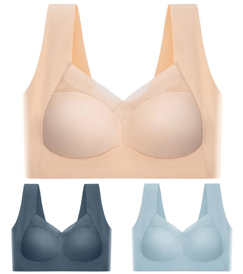 💖【Juego de 3 piezas】✨Sujetador push-up sin costuras de seda helada para mayor comodidad