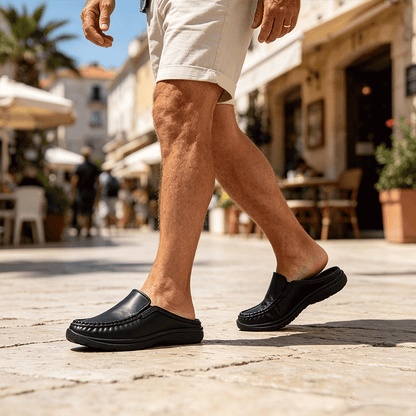 ✨🔥【Popust 50% na novosti】【Veličine 39-46】Muške kožne casual papuče 2026 ✅ Jednostavne i udobne ✅ Antiklizne