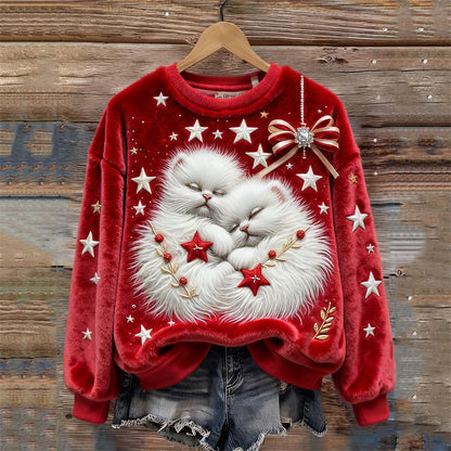 🎄❄️【Akcia -50%】Dámsky flanelový vianočný sveter s krásnymi potlačami