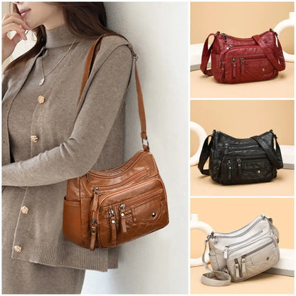 49% OFF👜Nuevo bolso de piel suave de gran capacidad, para llevar cruzado o al hombro
