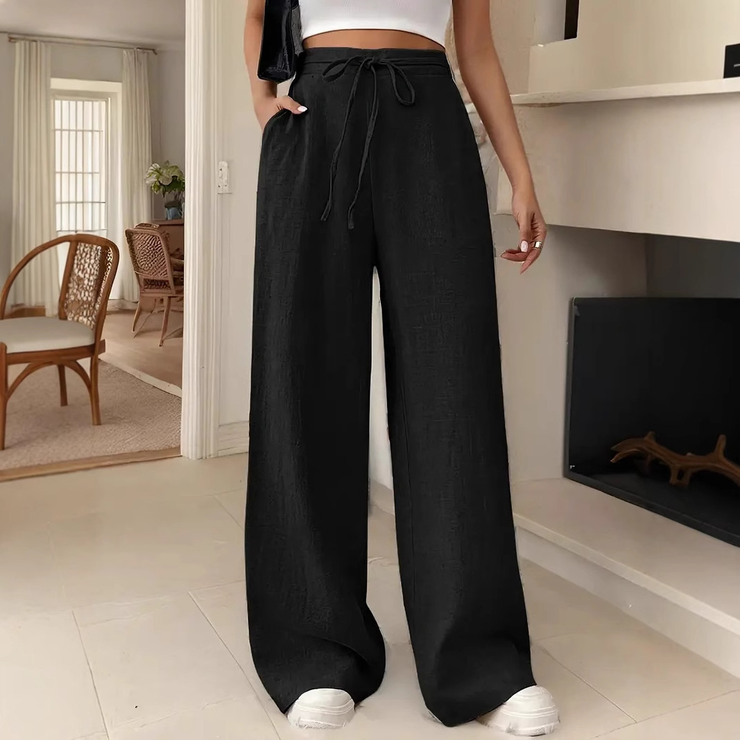 【S-2XL】Pantalones Casuales de Pierna Ancha: Elásticos, Frescos y Estilizantes
