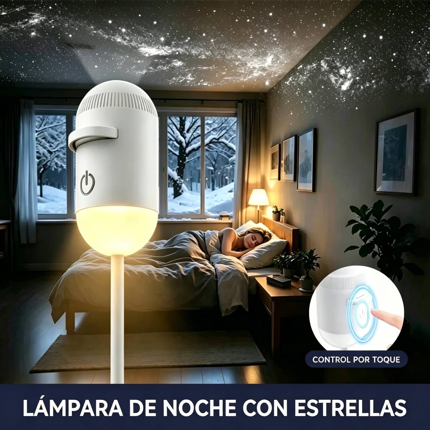 Proyector de cielo estrellado LED USB de alta definición + luz nocturna (2 en 1)