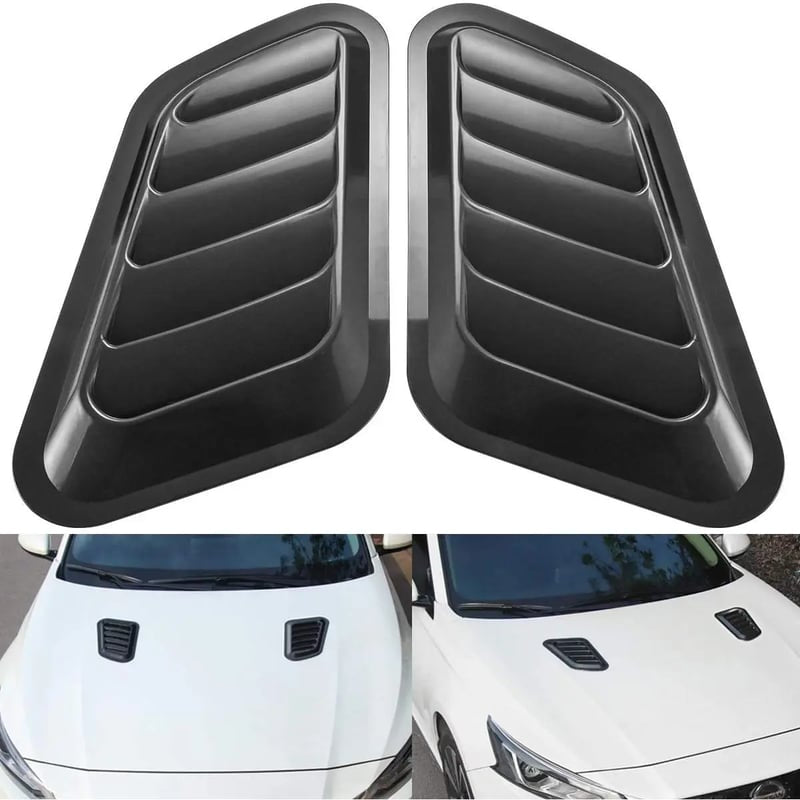 【2 pares 26 euro】Modificación del coche: rejillas de ventilación falsas, embellecedor del capó de fibra de carbono