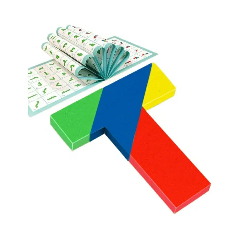 💕🎭 Rompecabezas tipo tangram en forma de T – Juguete versátil