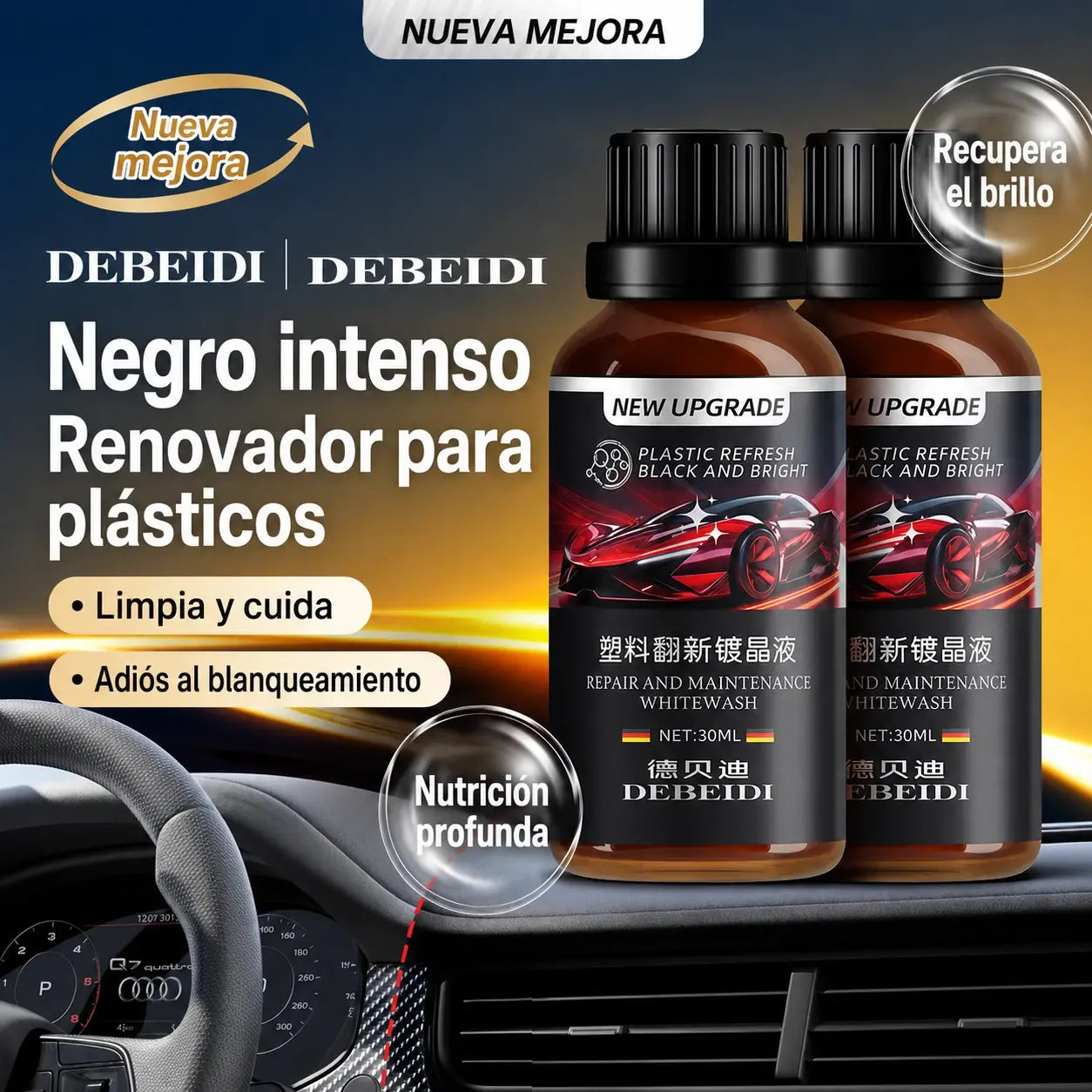 🎁Novedad 2026 50 % DE DESCUENTO💥Kit restaurador de plásticos para coche