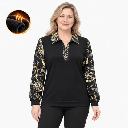【M-6XL】Nueva camisa térmica de mujer para otoño e invierno – tallas grandes, disimula el abdomen, cálida y elegante