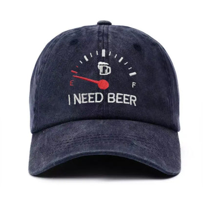 🔥 ÚLTIMO DÍA CON 50% DE DESCUENTO - 🍺 Gorra bordada "I NEED BEER" - Gorra conmemorativa unisex 🧢