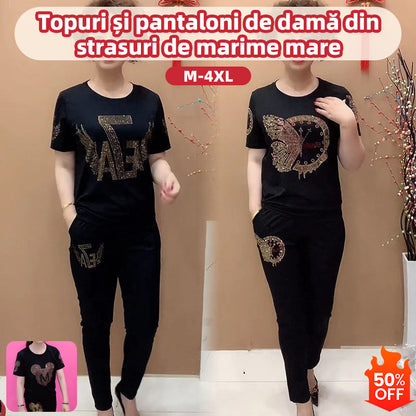Kúp 1 a 1 dostaneš zadarmo💥 Výpredaj💥 Dámsky set z topu s krátkym rukávom a nohavíc