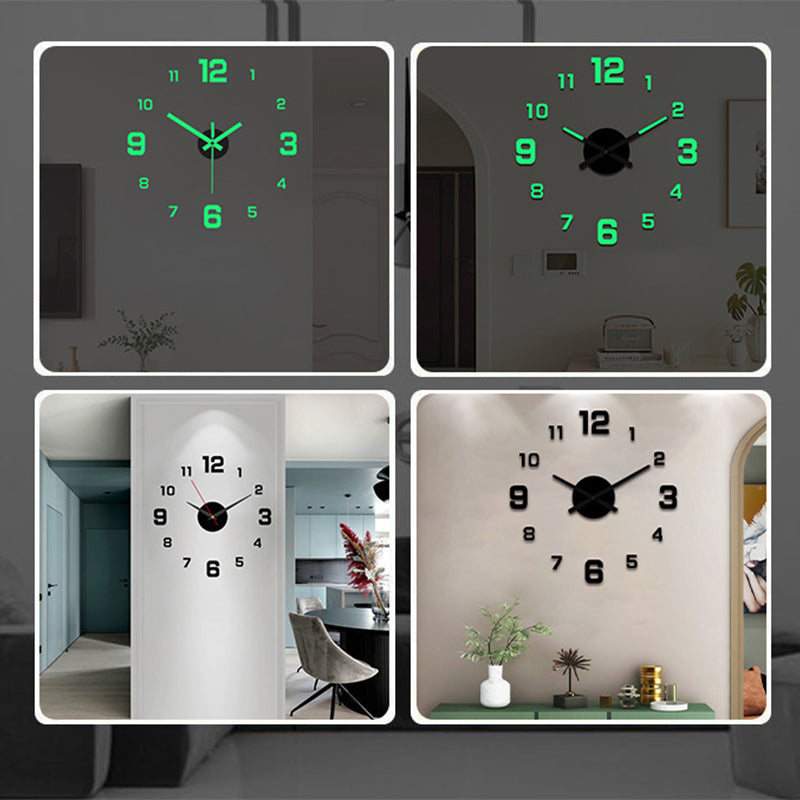 Juego de reloj de pared acrílico luminoso 3D para armar