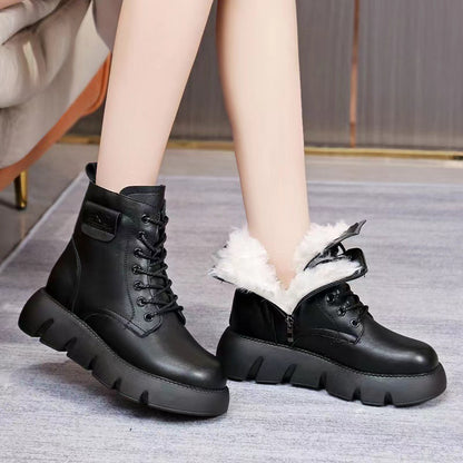 ⛄️👢【35-40】Nové zimné topánky s hrubou podrážkou so zamatovou a zhrubnutou snehovou mäkkou podrážkou, vodeodolné a protišmykové  3834554