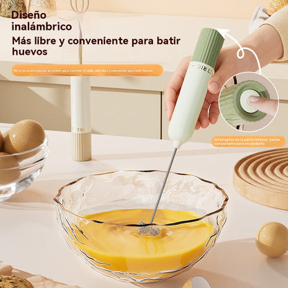 🥚 Mini batidora de mano inalámbrica: bate huevos y espuma leche en segundos
