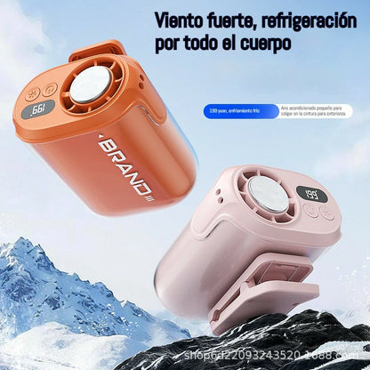 🌀 Ventilador manos libres con pantalla LED, clip integrado y 199 niveles de ajuste