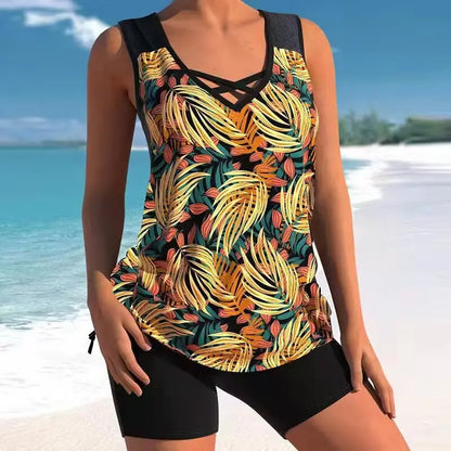 🔥【Zadnji dan - 50% popusta!】【S-5XL】🩱 Moderan brzosušeći dvodijelni kupaći kostim s printom: udoban i elegantan, savršen izbor za ljeto 🌊🌴