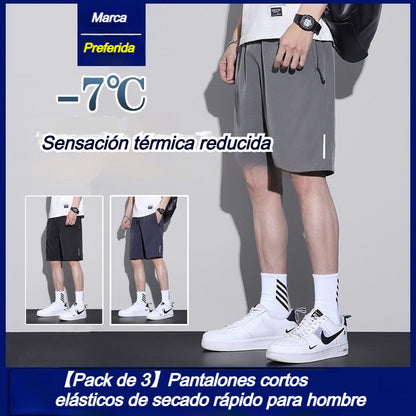 👖😎【Set de 3 piezas】【M-8XL】Pantalones cortos elásticos de secado rápido para hombre