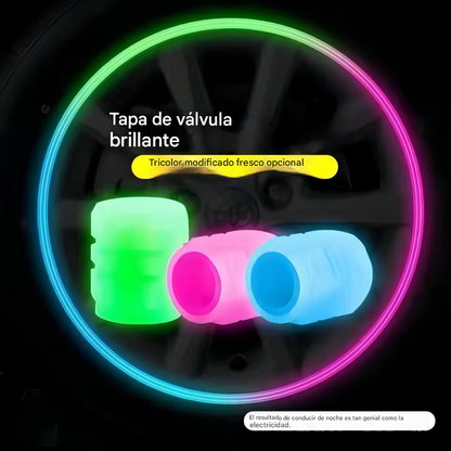 ✨✨Tapas de válvulas luminosas para automóviles, vehículos eléctricos, motocicletas, bicicletas, camiones y neumáticos; tapas de válvulas reflectantes súper brillantes.