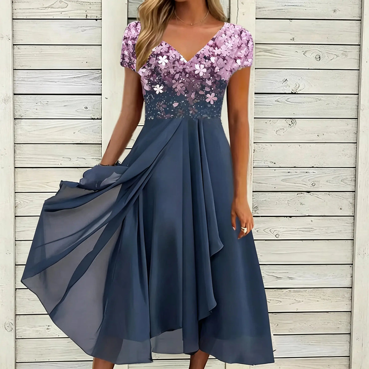 💥 Novedad a mitad de precio [S-5XL] Vestido floral con volantes para mujer