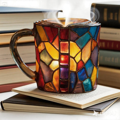 ✨【Oferta por tiempo limitado】📚Taza de café con forma de libro pintado en 3D