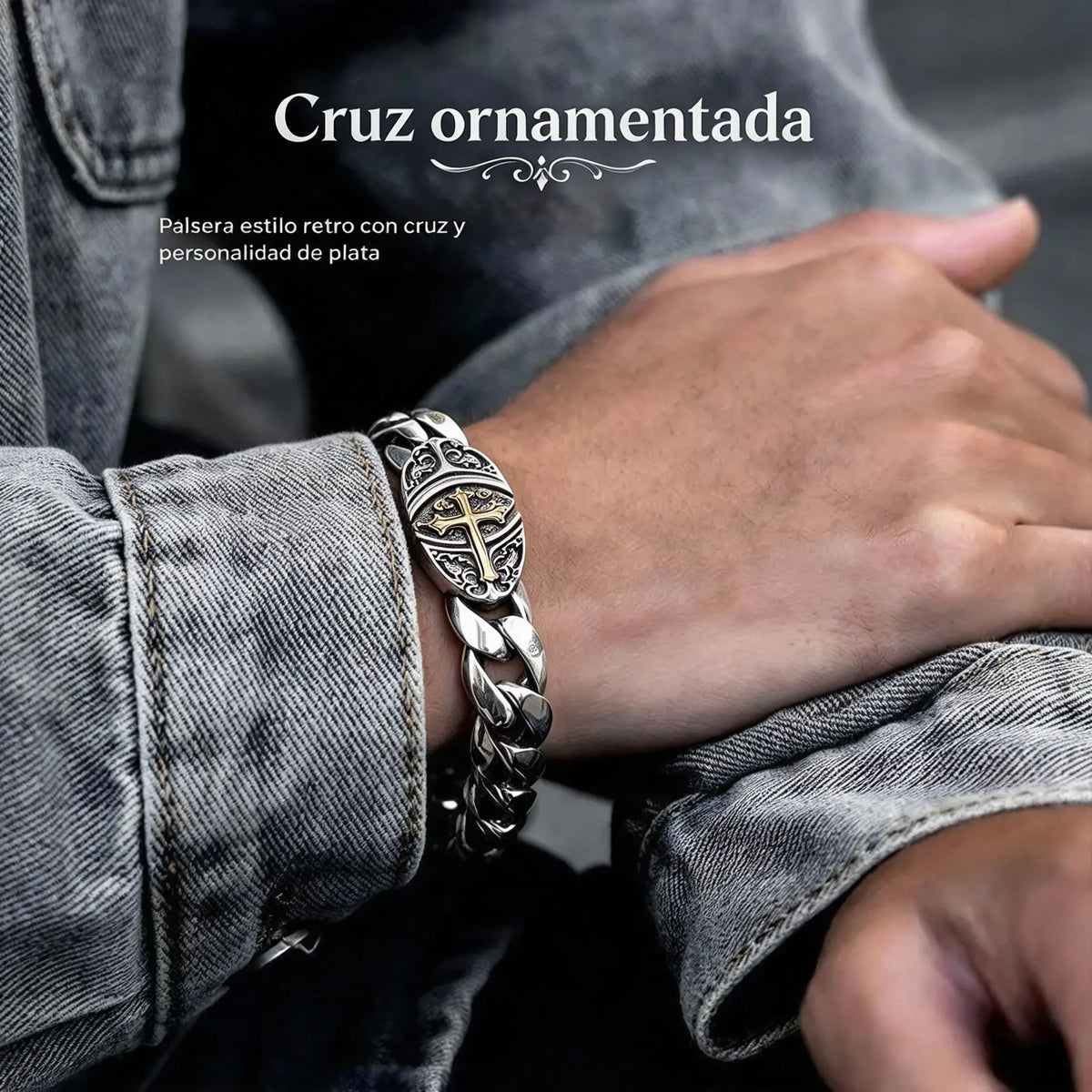 【50% de descuento】✨【Fabricado en plata pura】🔥Pulsera vintage para hombre con diseño de la suerte, estilo punk urbano, fabricada a mano para un look único