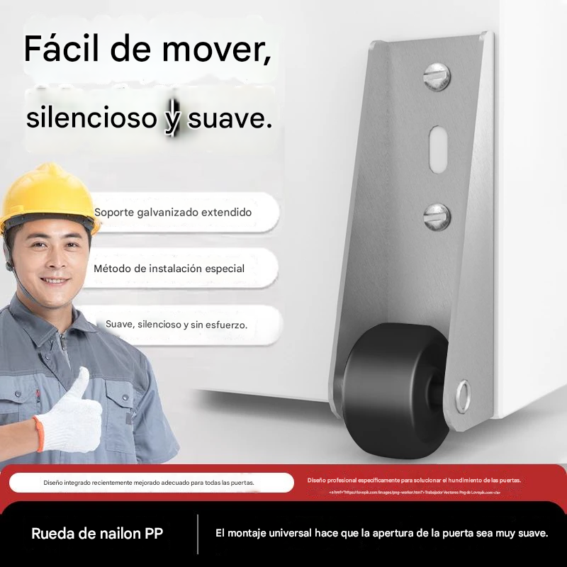 【12 koleček + 48 šroubů】🚪 Podpěra posuvných dveří s kolečky – tichá, nastavitelná a snadno se instaluje 🔧