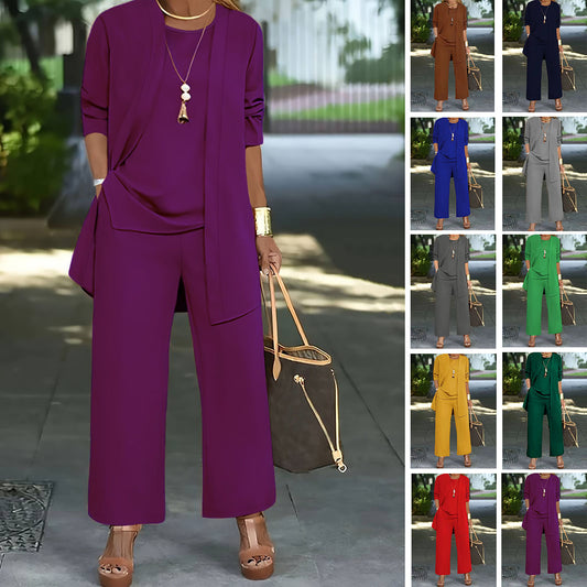 🧥【S-5XL】Elegantne kolmeosaline naiste komplekt laia lõikega🍂