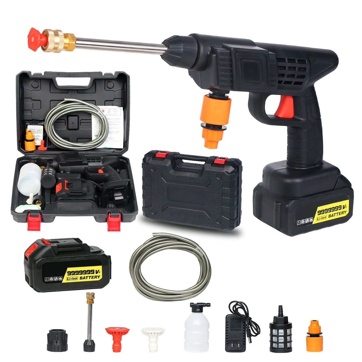 ✔️【30% POPUSTA】(baterija + punjač uključeni)Električni visokotlačni vodeni pištolj za pranje automobila