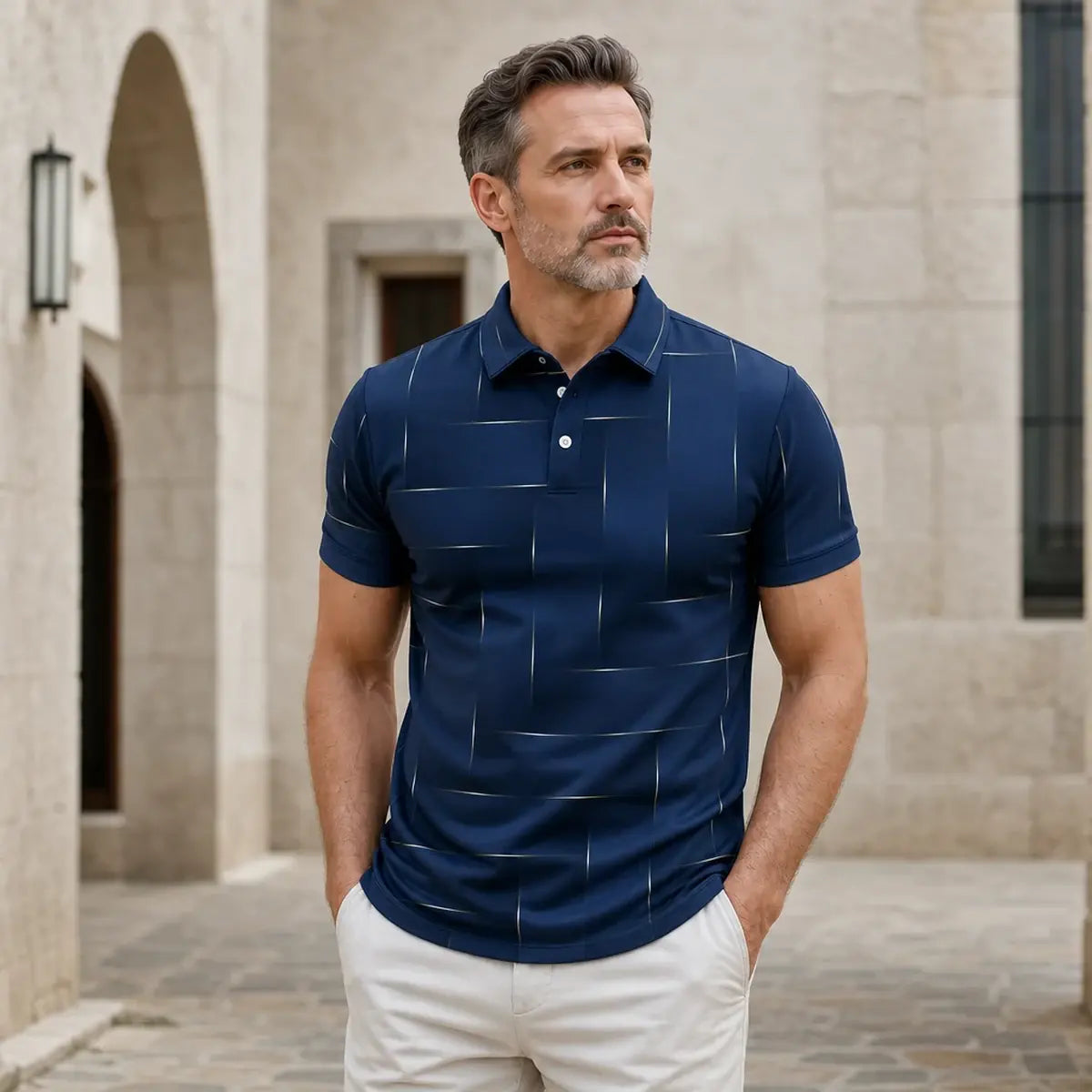 【Nový letný doplnok】【S-5XL】Nové letné pánske ľahké luxusné kockované polo tričko - príjemné na dotyk a priedušné