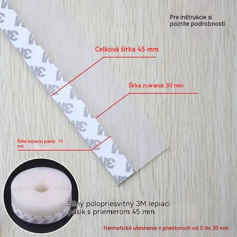 🚪【5 m】 PVC tesniaca lišta na spodnú časť dverí – ochrana proti prachu a prievanu