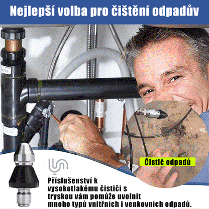 👨‍🦯【krátký+dlouho-Dvoudílná sada】Čisticí nástroj s vysokotlakou tryskou pro domácí kanalizační potrubí