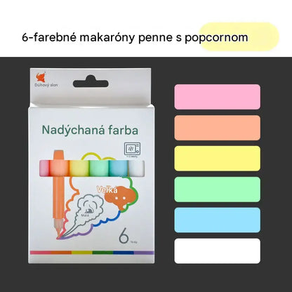 3 krabice za 24 eur 【spolu 18 fliaš】🎨✨DIY Popcorn gélová farba: 3D rozpínavé pero - bezpečné, ekologické a netoxické