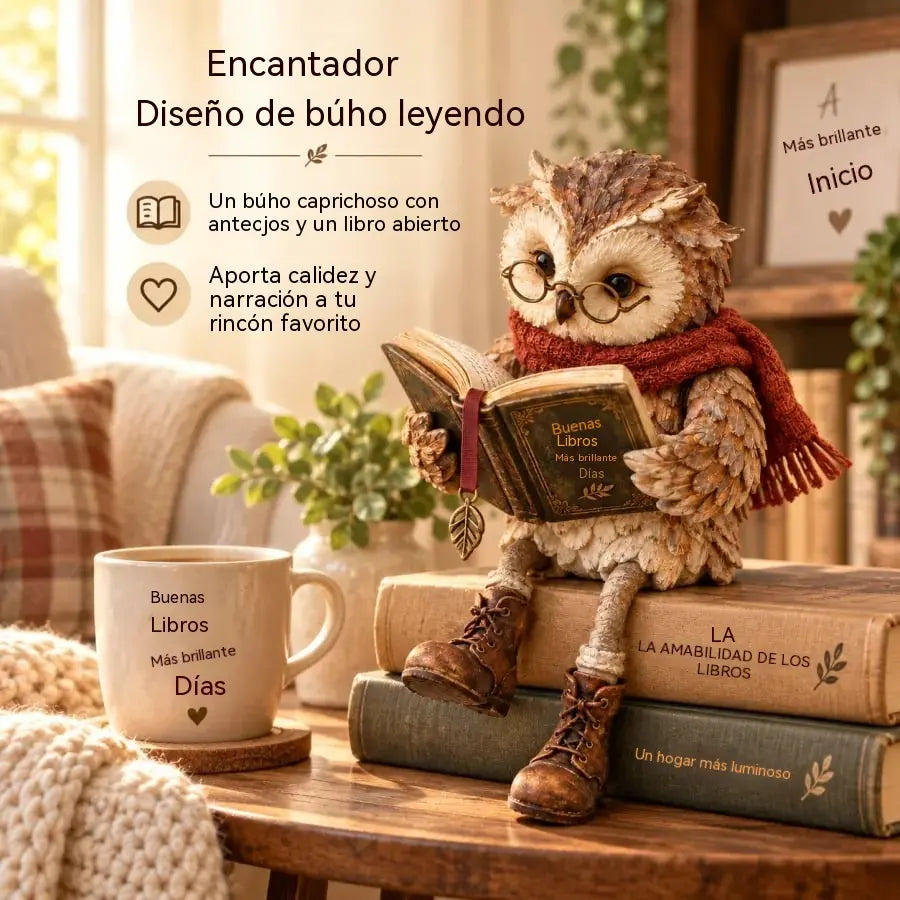 💥 Oferta especial por tiempo limitado! 🦉 Adorable figura de búho lector