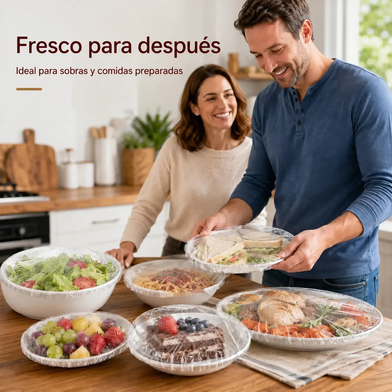 【200 piezas】Film transparente desechable, ideal para recipientes y alimentos. Se ajusta perfectamente, ofrece un buen sellado y es fácil de usar.