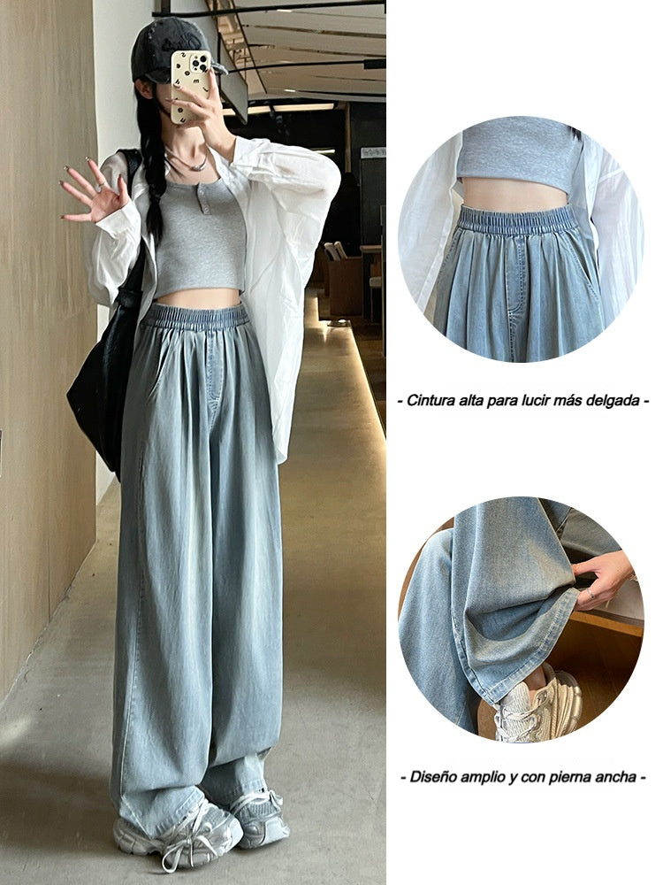 💖 Vaqueros Anchos de Tencel · Verano 2026 ☀️ Estilo Relajado, Tiro Alto y Silueta Estilizada ✨ ¡Efecto Adelgazante! 👖