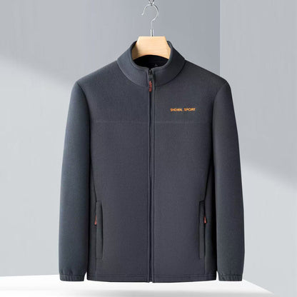 🧥🍂🔥 Chaqueta de forro polar para hombre (otoño e invierno) con cuello alto, para hombres jóvenes y de mediana edad.