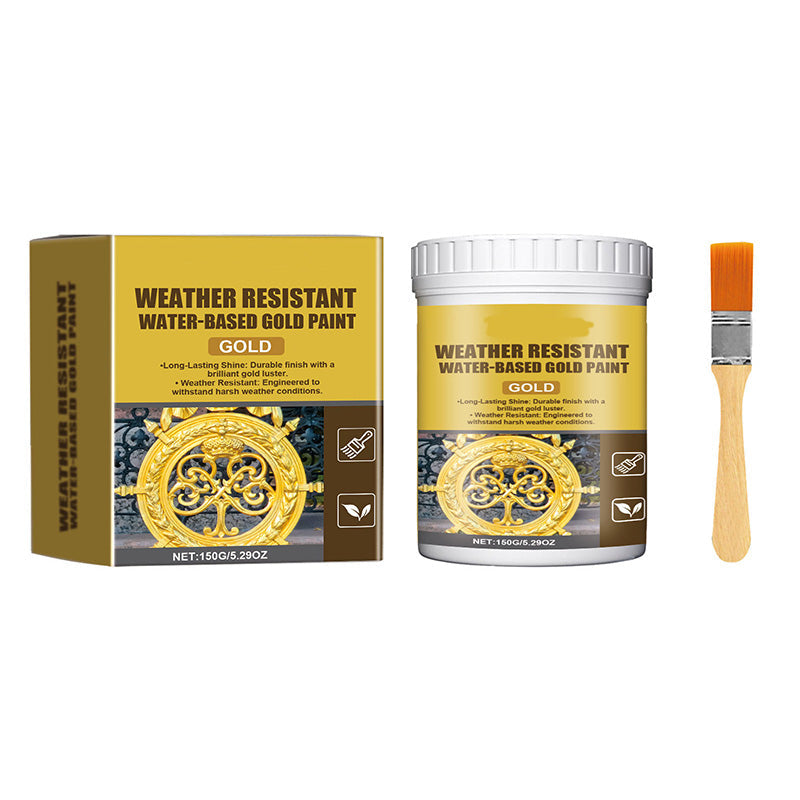 🥳OFERTA🥳💞Pintura dorada resistente a la intemperie: base agua y brillo intenso. Segura para metal, madera y piedra. ¡Resiste tanto la lluvia como el sol! 🖌️💛