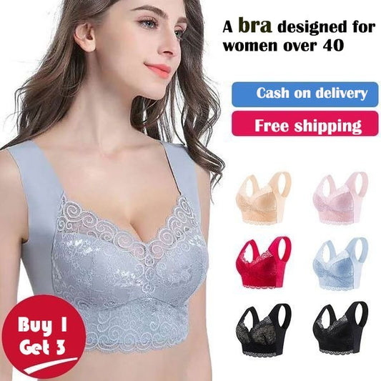 【40kg-110kg】 Dámská pohodlná a prodyšná podprsenka nového stylu>Vhodné pro ženy starší 40 let (doporučeno lékaři)