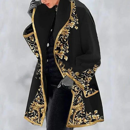 💐🧥【S-3XL】 štíhly vlnený kabát na chlopni s potlačou v Európe a Amerike  3769905