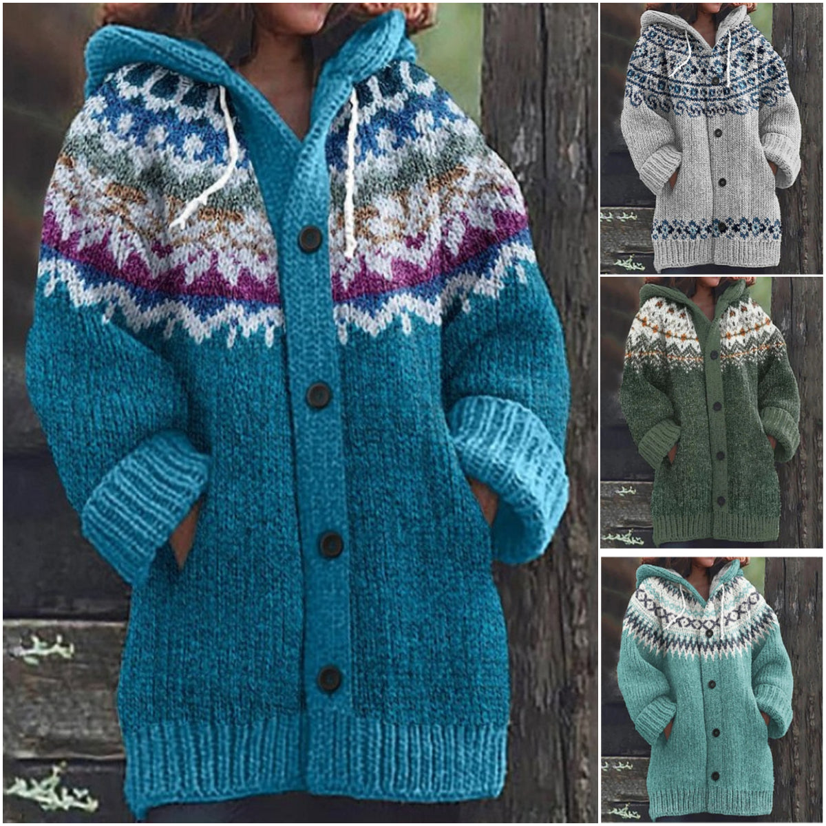 🔥【Tallas S~5XL】✨Nueva chaqueta con capucha retro, elegante y colorida, ideal para otoño/invierno