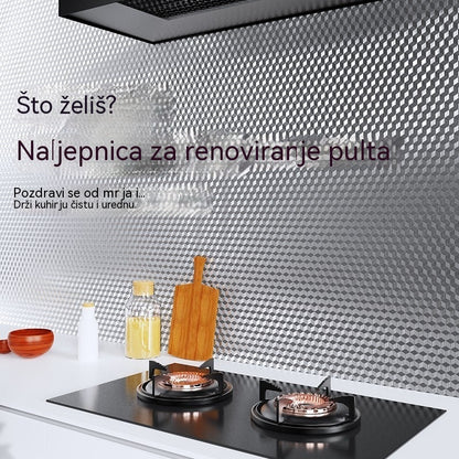 【40 cm * 5 m】🛡️ Uklonjiva ljepljiva aluminijska folija – otporna na masnoću, toplinu i jednostavna za čišćenje