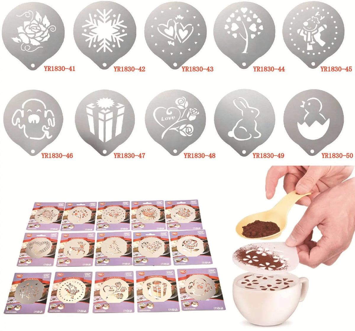 🔥☕ Molde de acero inoxidable para arte latte de café