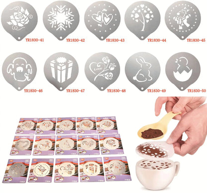 🔥☕ Molde de acero inoxidable para arte latte de café