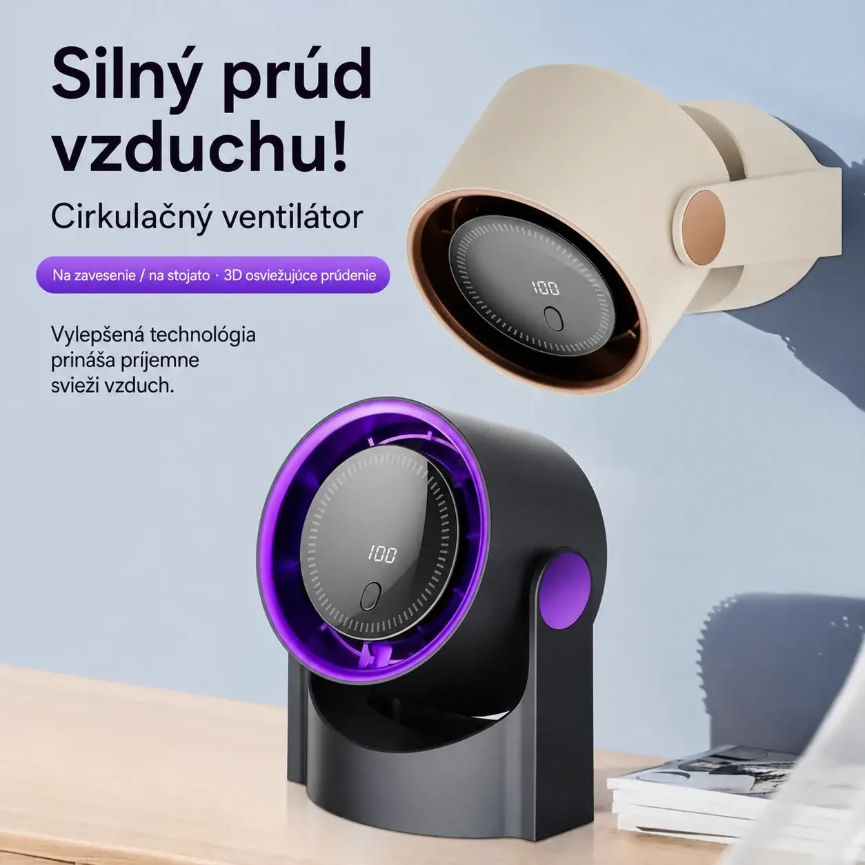 🧊🍃 Nový stolový turbínový ventilátor bez lopatiek (možnosť montáže na stenu)