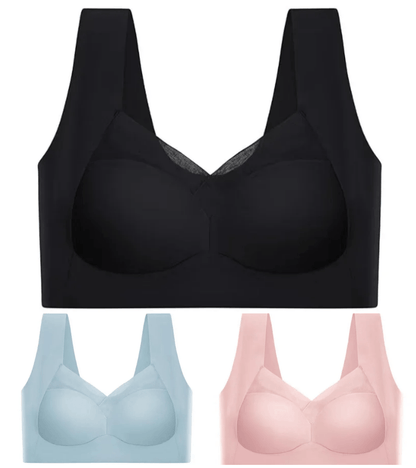 💖【Juego de 3 piezas】✨Sujetador push-up sin costuras de seda helada para mayor comodidad
