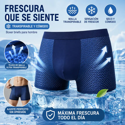 🔥【4 piezas por 27 euros】Calzoncillos bóxer de malla transpirable y cómodos para hombre