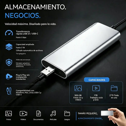 Último día de 50% de descuento: SSD externo portátil: protege tus fotos, vídeos y archivos importantes.
